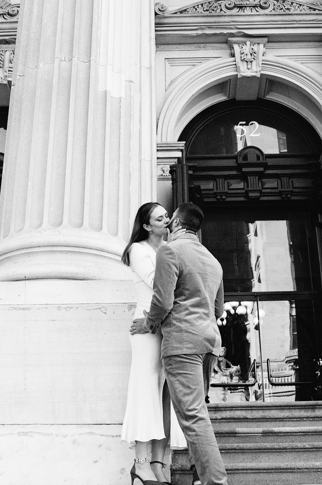 Black and White Photo of an Elopement at New York City Hall by Parker's Pictures