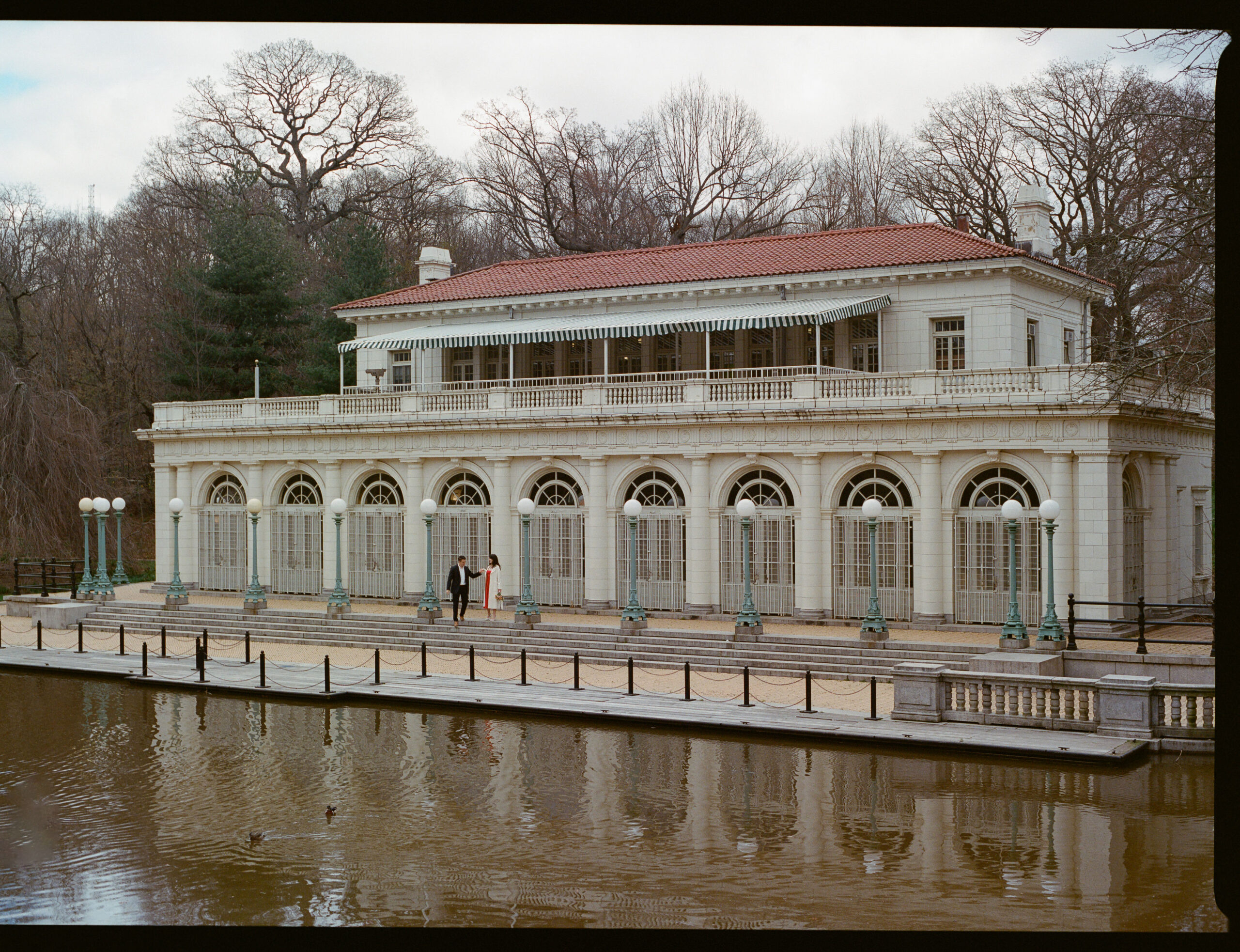 prospect park boat house elopement shot on medium format film by parkers pictures