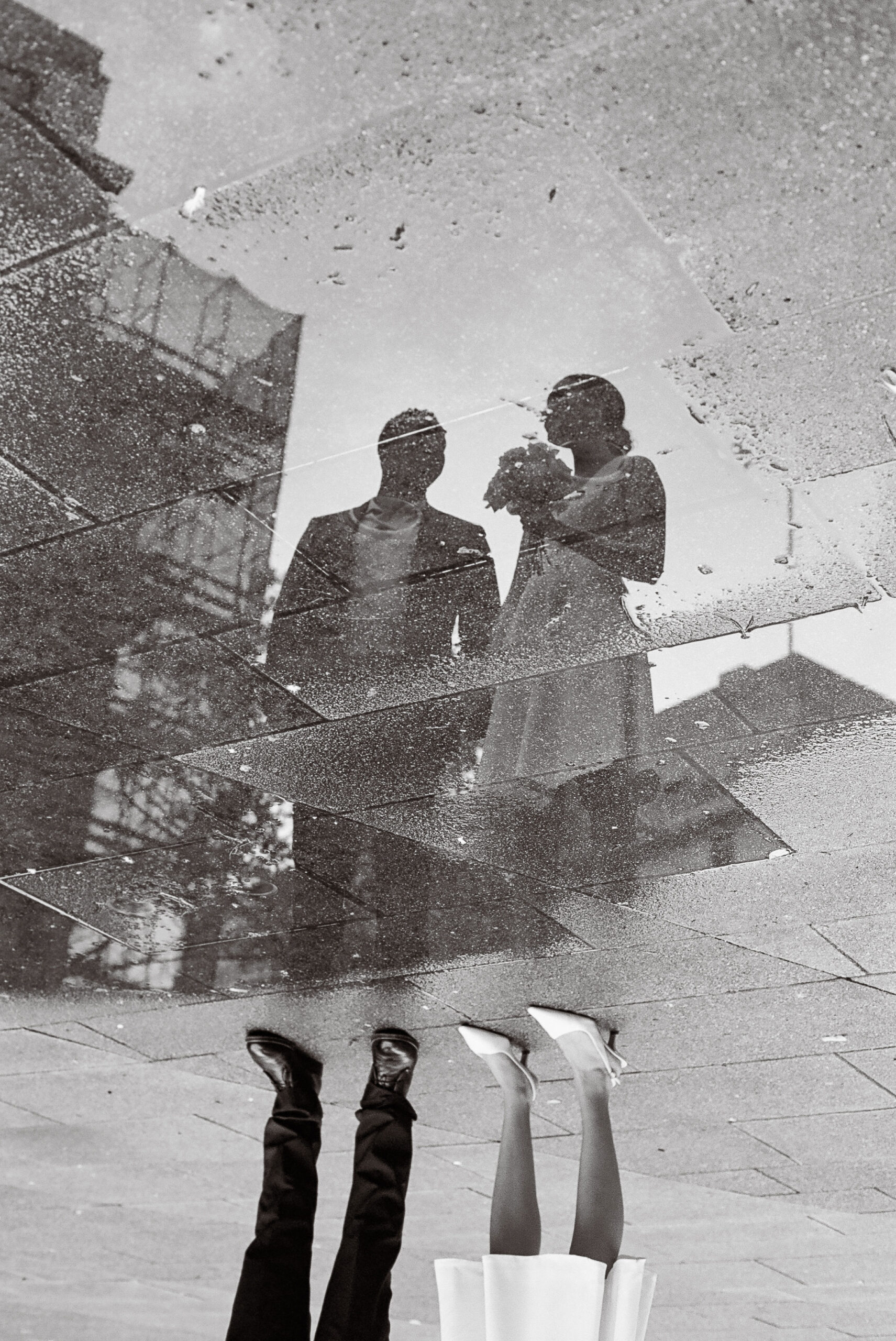 Puddle at NYC City Hall Elopement taken by Parkers Pictures