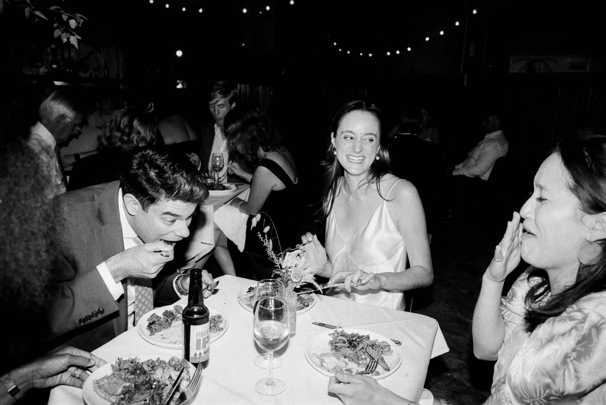 dinner at nyc wedding shot on film by parkers pictures