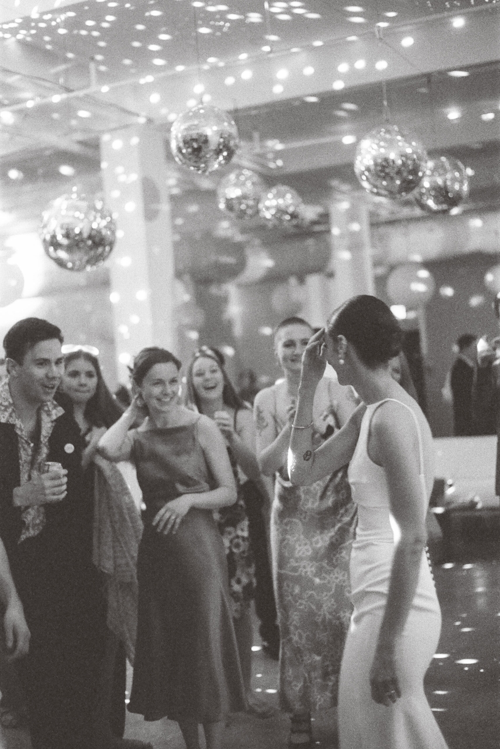 NYC Wedding Disco ball dance floor taken by Parkers Pictures