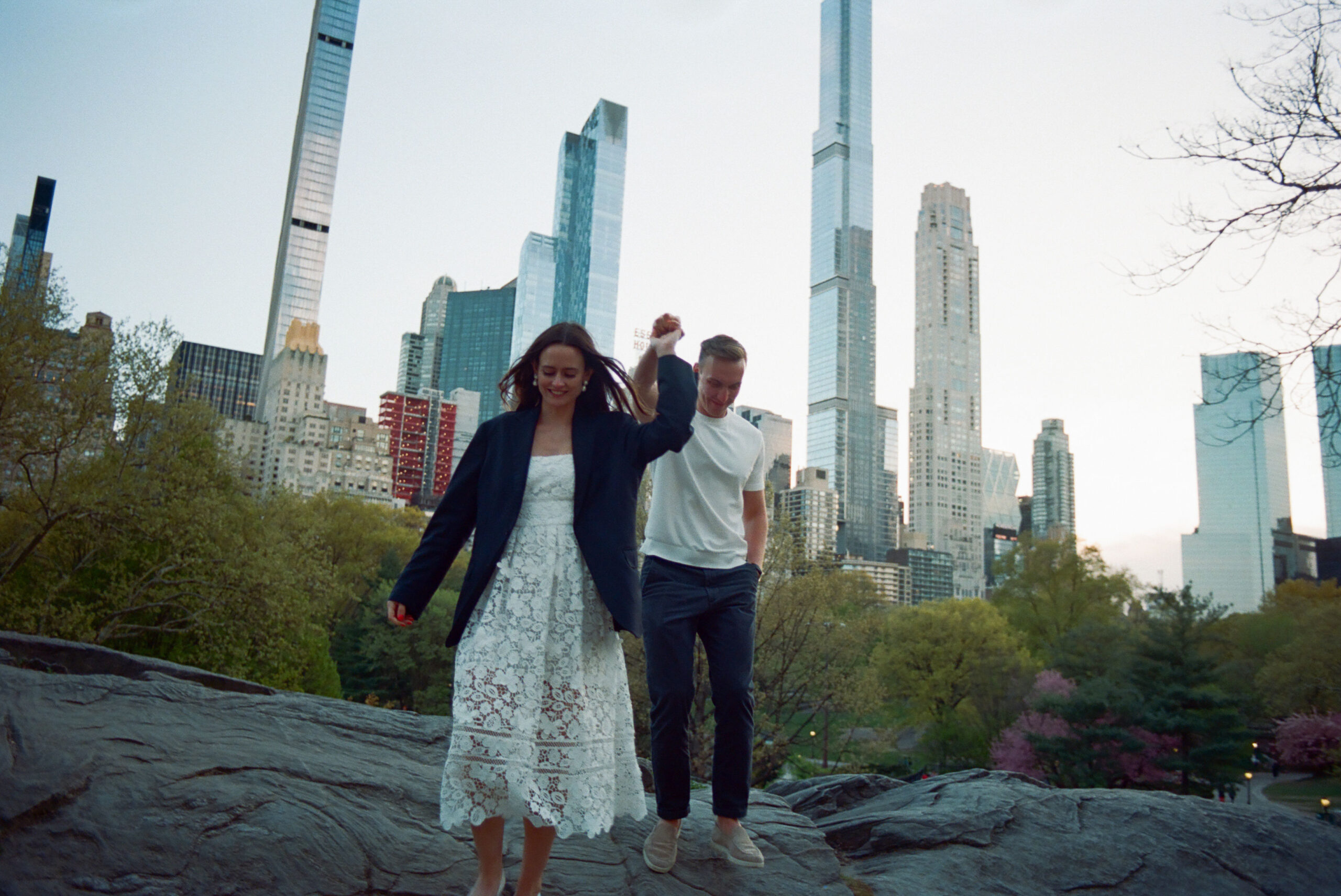 NYC Central Park Skyline Engagement taken by Parkers Pictures